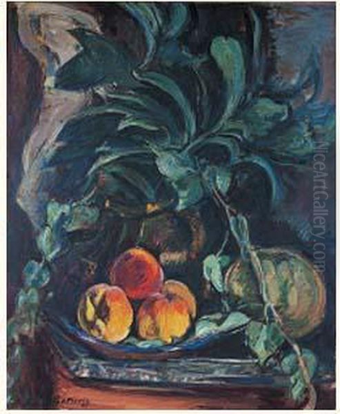 Nature Morte Au Melon Et Peches Oil Painting by Emile-Othon Friesz