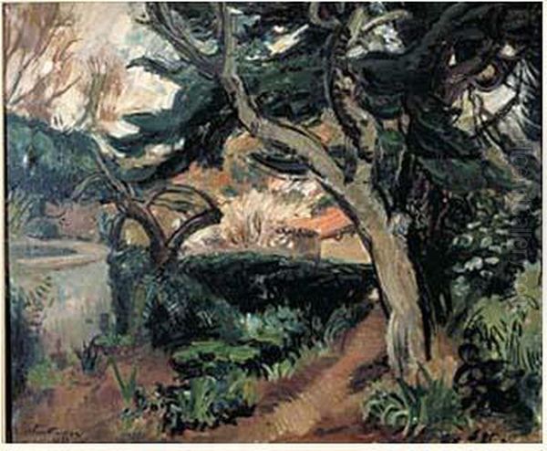 Le Jardin Des Jarres A Toulon Oil Painting by Emile-Othon Friesz