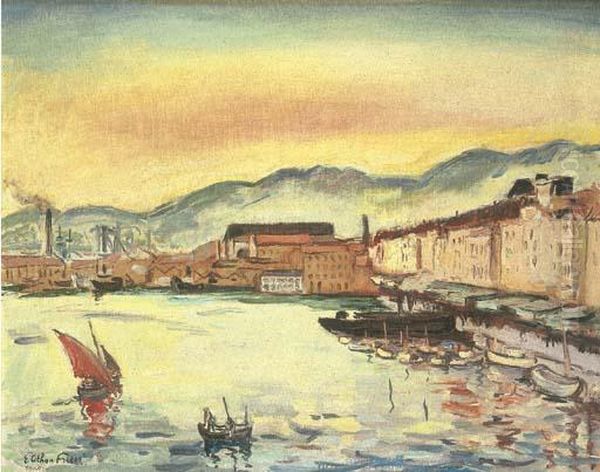 Port De Toulon Oil Painting by Emile-Othon Friesz