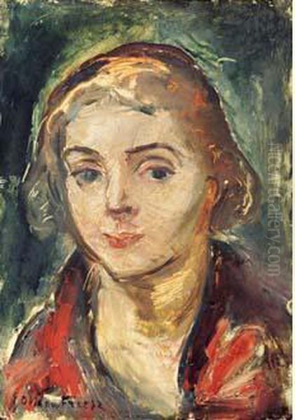 Portrait De Femme Oil Painting by Emile-Othon Friesz