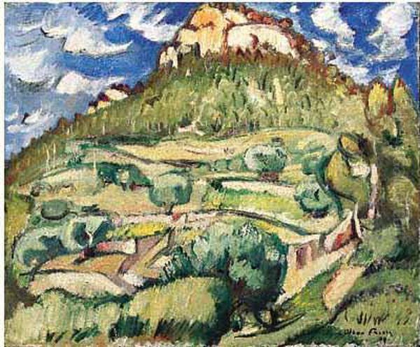 Les Collines De Cassis Oil Painting by Emile-Othon Friesz