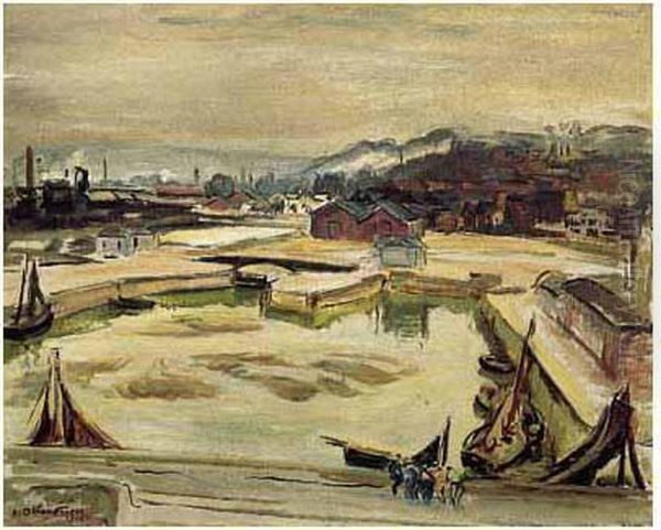 Le Port D'honfleur Oil Painting by Emile-Othon Friesz