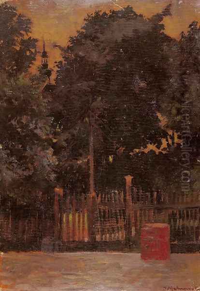 Churchyard gate Oil Painting by Jacek Malczewski