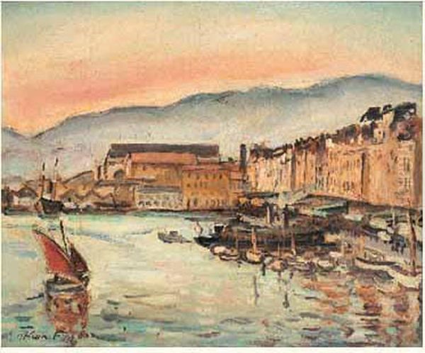 Marseille, Le Port Oil Painting by Emile-Othon Friesz