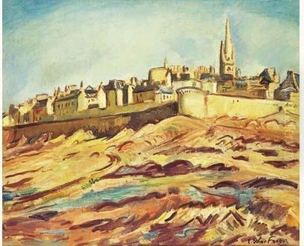 Vue De Saint Malo, Circa 1934. Oil Painting by Emile-Othon Friesz