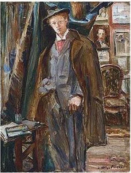 Un Visiteur Dans L'atelier Oil Painting by Emile-Othon Friesz