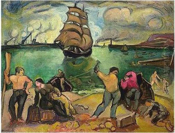 Reparation Des Barques Oil Painting by Emile-Othon Friesz