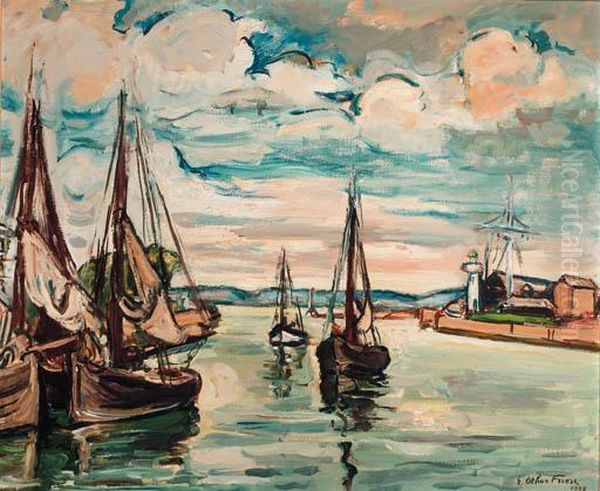 Les Barques Oil Painting by Emile-Othon Friesz