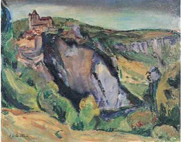 Saint-cirq-la-popie Oil Painting by Emile-Othon Friesz