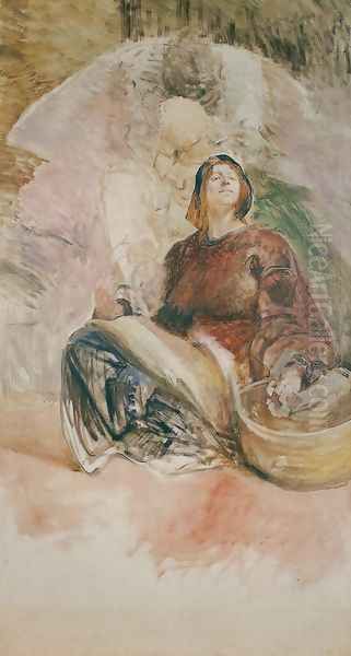 Woman Sitting Oil Painting by Jacek Malczewski