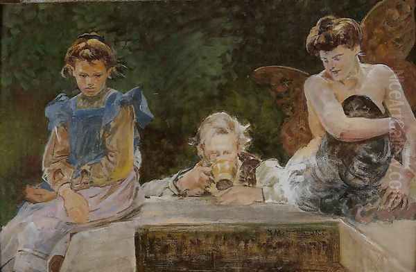 Poisoned Well Oil Painting by Jacek Malczewski