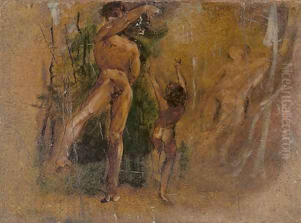 Study for The Dancing Lesson Oil Painting by Jacek Malczewski