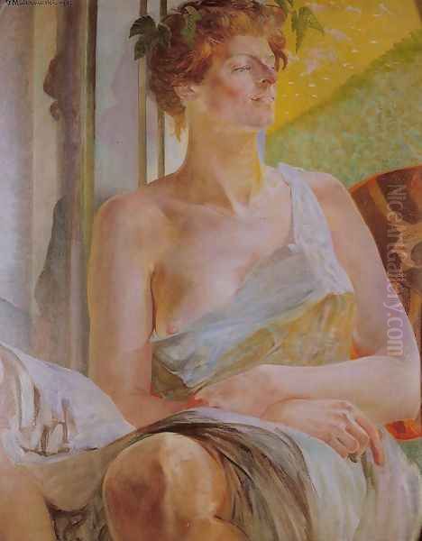 Portrait of a Woman Oil Painting by Jacek Malczewski