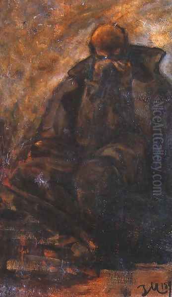 Study of an Old Man Oil Painting by Jacek Malczewski