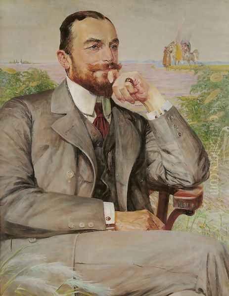 Portrait of Ludwik Zelenski Oil Painting by Jacek Malczewski