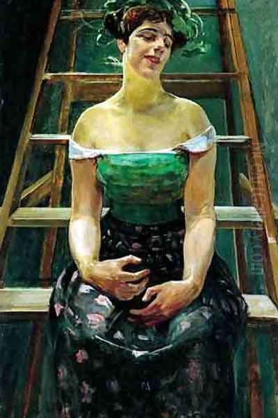 Model in a Studio Oil Painting by Jacek Malczewski