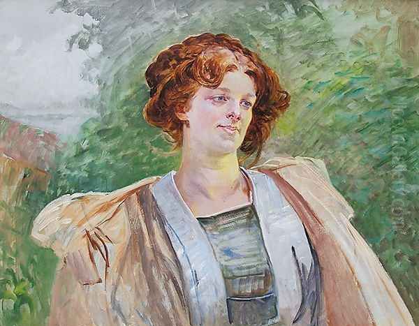 Portrait of Leontyna Gogulska Oil Painting by Jacek Malczewski