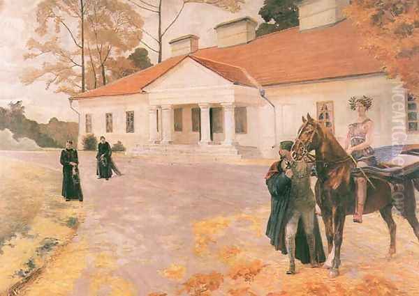 Empty Manor Oil Painting by Jacek Malczewski