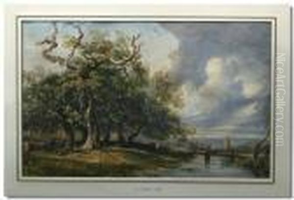 Figures Beneath A Tree Oil Painting by George Arthur Fripp