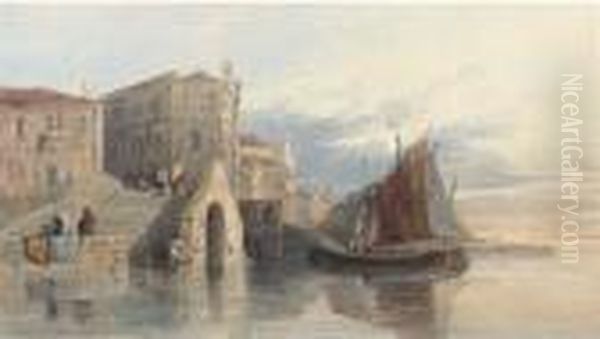 The Arsenal At Venice Oil Painting by George Arthur Fripp