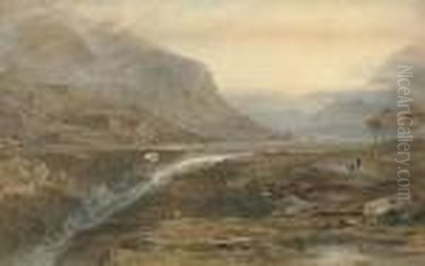 The Lake And Falls Of Ogwen, Snowdonia Oil Painting by George Arthur Fripp