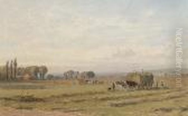 Haymaking Oil Painting by George Arthur Fripp