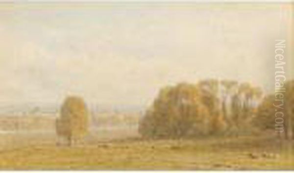 Cattle Grazing By Streatley On Thames Oil Painting by George Arthur Fripp