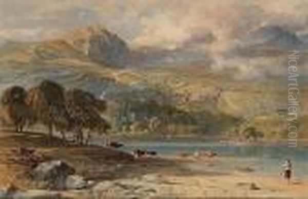 On The Banks Of Loch Tay Oil Painting by George Arthur Fripp