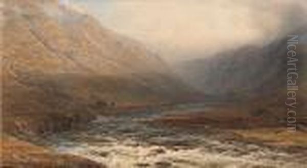 On The River Dee Oil Painting by George Arthur Fripp