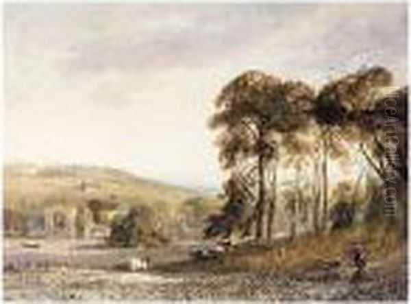 Easby Abbey, Yorkshire Oil Painting by George Arthur Fripp