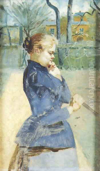 Portrait of Helena Karczewska, the Artist's Sister Oil Painting by Jacek Malczewski