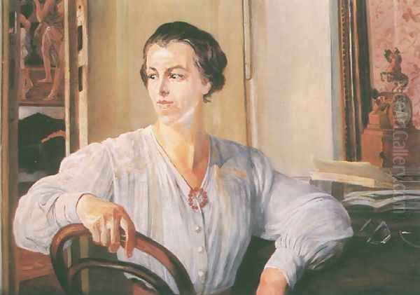 Portrait of Artist's Daughter Julia Meyzner Oil Painting by Jacek Malczewski