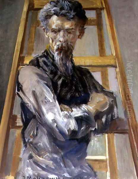 Self Portrait, 1905 Oil Painting by Jacek Malczewski