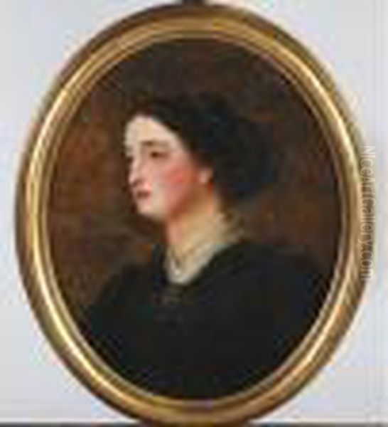 Bust Portrait Of A Lady Facing To Dexter Oil Painting by William Powell Frith