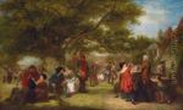 An English Merrymaking A Hundred Years Ago Oil Painting by William Powell Frith