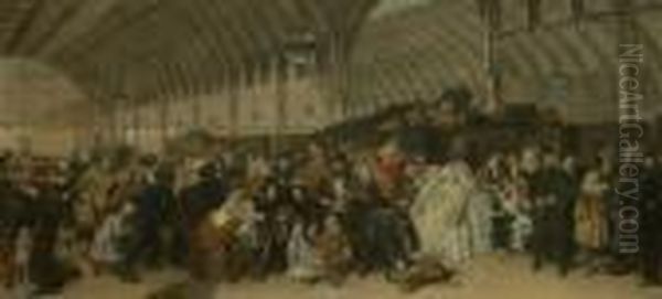 The Railway Station Oil Painting by William Powell Frith