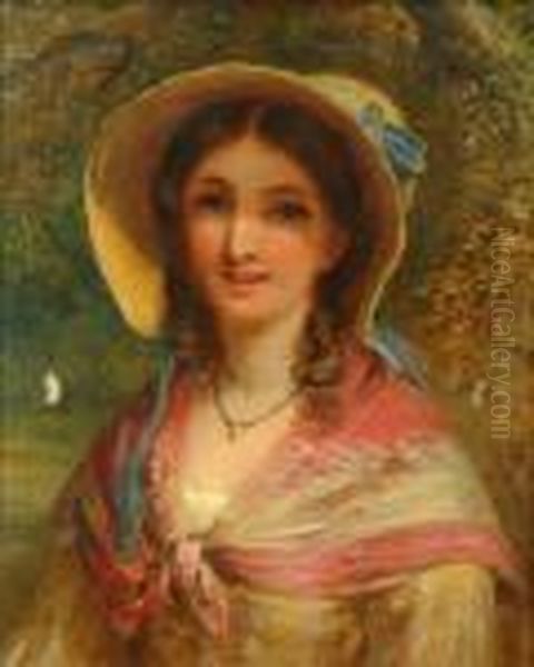 Frithportrait Of A Young Lady Oil Painting by William Powell Frith