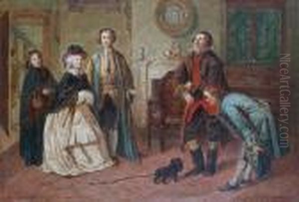 Mr Honeywell Introduces The Bailiffs To Missrichland As His Friends Oil Painting by William Powell Frith