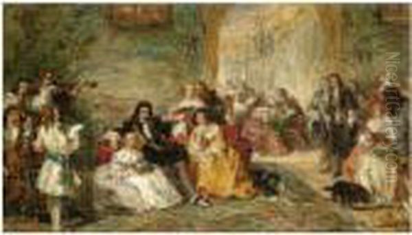 Study For The Last Sunday Of Charles Ii Oil Painting by William Powell Frith