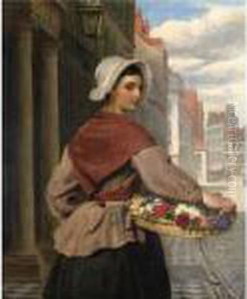 The Flower Girl Of Boulogne Oil Painting by William Powell Frith