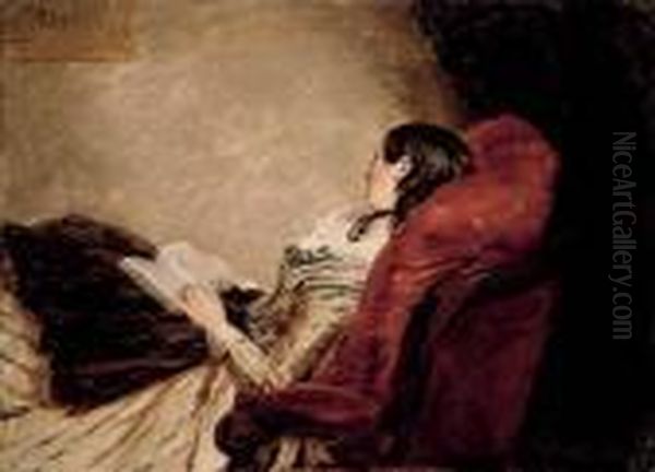 Isabelle Frith, Reclining Oil Painting by William Powell Frith