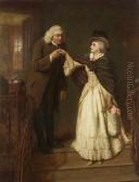 Dr. Johnson & Mrs. Siddons Oil Painting by William Powell Frith