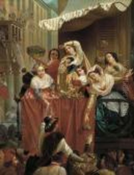 The Flower Festival Oil Painting by William Powell Frith