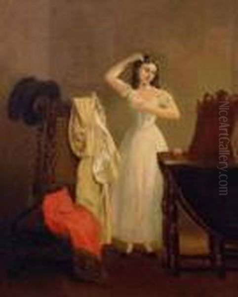 Fixing Her Hair Oil Painting by William Powell Frith