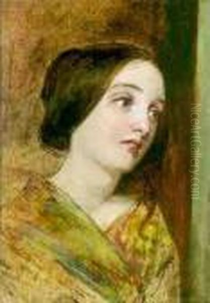 Head Study Oil Painting by William Powell Frith