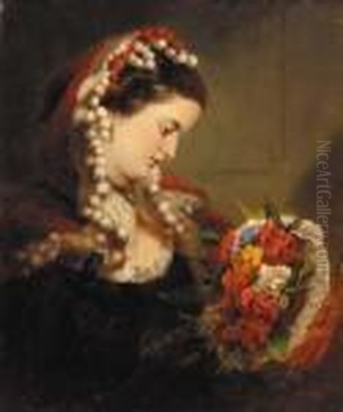 A Victorian Bouquet Oil Painting by William Powell Frith