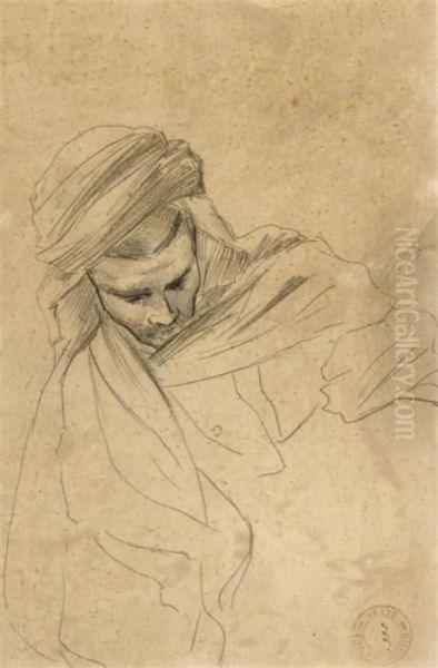 Study Of A Man In A Turban Oil Painting by Eugene Fromentin