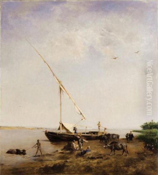 Bords Du Nil Oil Painting by Eugene Fromentin