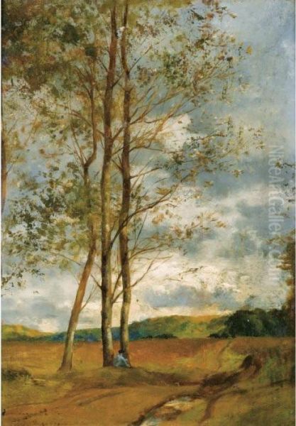 Bouleaux A Montoire, Pres De 
Blois [eugene Samuel Auguste Fromentin ; Birch In Montoire, Near Blois ;
 Oil On Panel Signed And Dedicated Pour Marguerite F/ Son Pere 
Eug.fromentin; Dated Lower Left 1865. Marguerite Was The Artist's 
Daughter.] Oil Painting by Eugene Fromentin