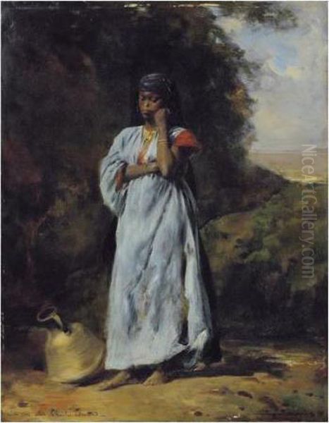 Jeune Femme Devant Le Nil Oil Painting by Eugene Fromentin